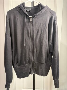 Athleta Black Soft Full-Zip Hooded Jacket